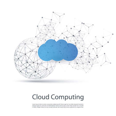Cloud Computing Design Concept - Digital Network Connections, Technology Backgroundのイラスト素材