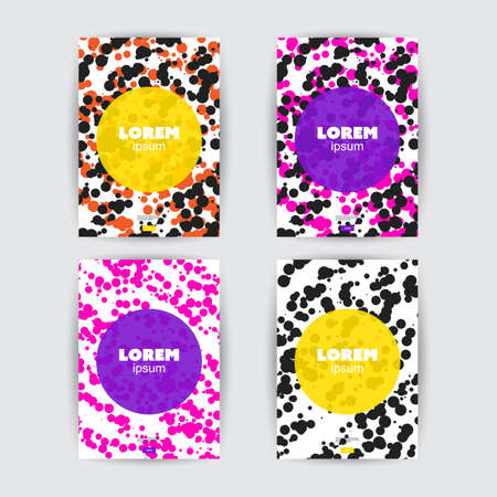 Colorful Flyer Designs with Spotted Patternのイラスト素材