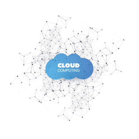 Cloud Computing Design Concept with Wireframeのイラスト素材