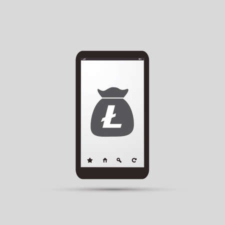 Digital Wallet for Cryptocurrency Concept Design - Litecoinのイラスト素材