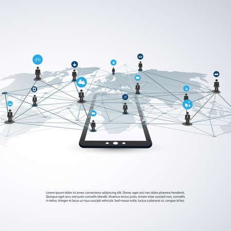 Business networks connections illustration.のイラスト素材