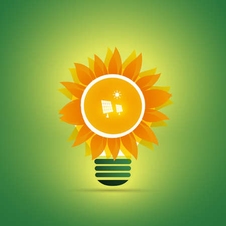 Solar Energy Concept Design - Bulb Iconのイラスト素材