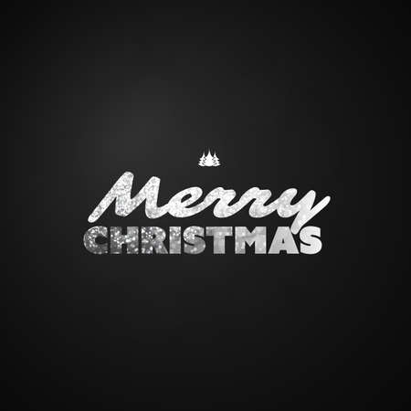Happy Holidays, Merry Christmas Greeting Card With Banner on a Dark Backgroundのイラスト素材