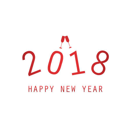 New Year 2018 typography vector