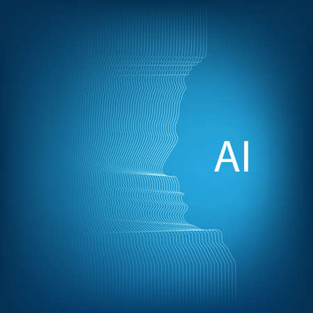 Artificial Intelligence, Deep Machine Learning, Communication, Future Technology Concept Designのイラスト素材