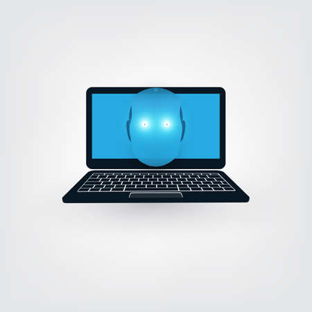 Machine Learning, Artificial Intelligence, Smart Technology and Digital Communication Conceptのイラスト素材