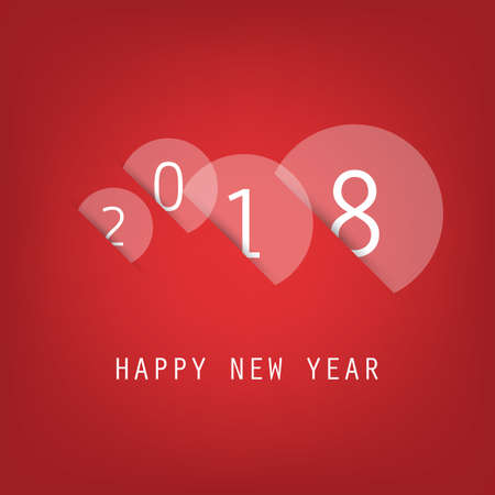 Simple Red and White New Year Card, Cover or Background Design Template - 2018のイラスト素材