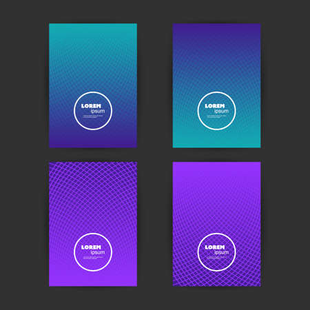 Abstract Colorful Modern Style Patterned Cover Design Set - Applicable for Banners, Placards, Posters, Flyers - Creative Vector Templateのイラスト素材