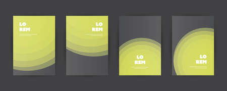 Four Abstract Colorful Modern Style Patterned Cover Designs, Applicable for Banners, Placards, Posters, Flyers.のイラスト素材
