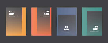 Four Abstract Colorful Modern Style Patterned Cover Designs, Applicable for Banners, Placards, Posters, Flyers.のイラスト素材