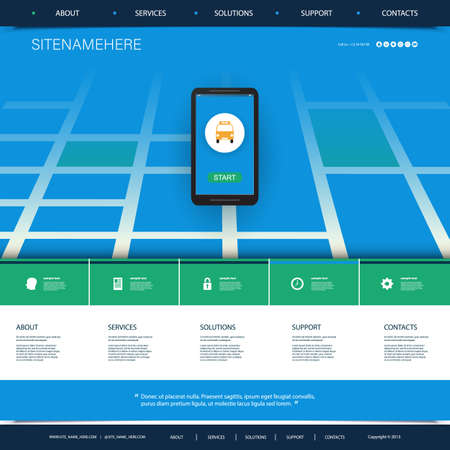 Mobile services  Website Template Designのイラスト素材
