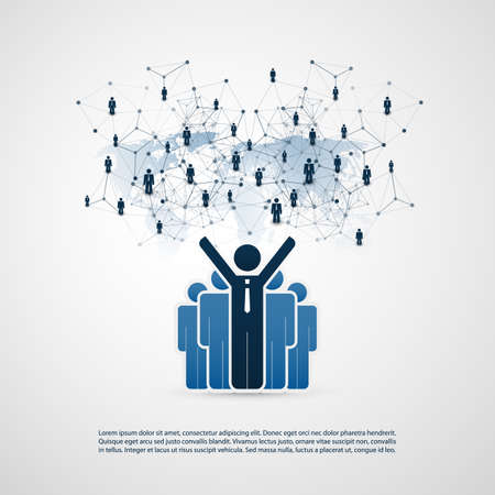 Networks - Online Business Communication - Social Media Concept Designのイラスト素材