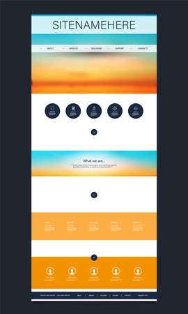 Web Site Design Template for Your Business with Sunset Sky Image Background - Clouds, Sunlightのイラスト素材