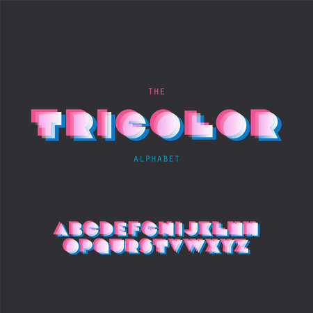 Bold Font Set - Retro Style Typography,  Vector Designのイラスト素材