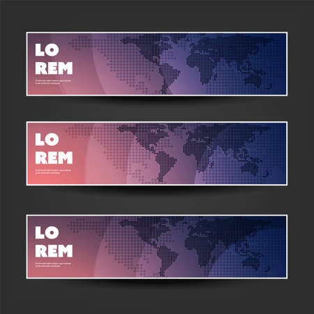 Set of Horizontal Banner or Header Designs for Business Announcement or Web Ad Templatesのイラスト素材