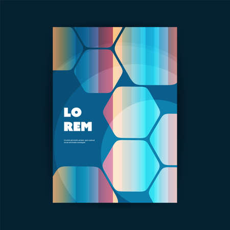 Retro Style Cover Design for Your Business with Honeycomb Pattern - Applicable for Reports, Presentations, Placards, Flyers, Posters - Creative Vector Templateのイラスト素材