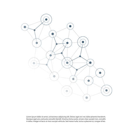 Cloud Computing, Networks Structure, Telecommunications Concept Design, Network Connections with Transparent Geometric Meshのイラスト素材