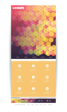 Website Design Template for Your Business with Colorful Cubes Patternのイラスト素材
