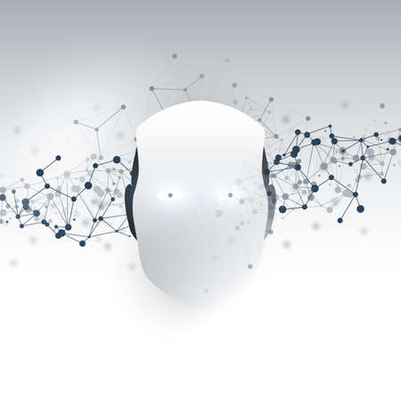 Artificial Intelligence, Internet of Things and Smart Technology Concept Design with Robot Head
