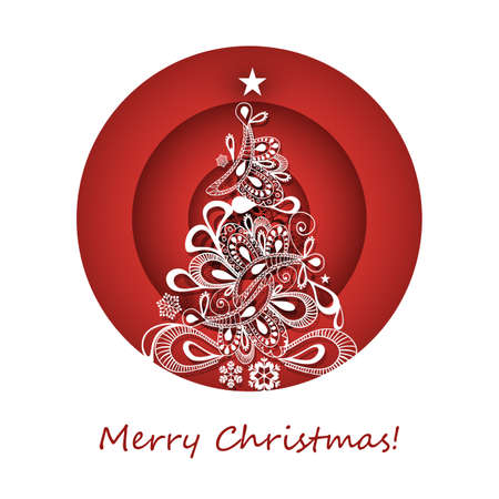Cover, Invitation, Poster, Banner, Flyer, Placard Design with Christmas Tree Compositionのイラスト素材
