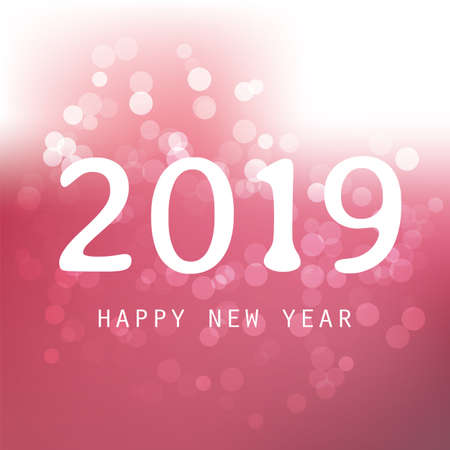 Best Wishes - Claret and White Abstract Modern Style Happy New Year Greeting Card, Cover or Background, Creative Design Template - 2019のイラスト素材