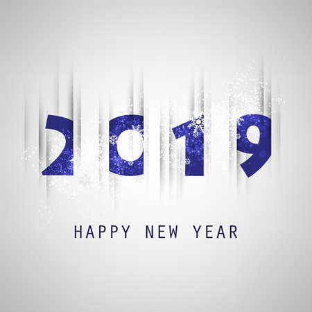 Best Wishes - Abstract Grey and Purple Modern Style Happy New Year Greeting Card or Background, Creative Design Template - 2019のイラスト素材