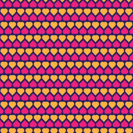 Abstract Seamless Orange and Purple Hearts Pattern - Valentine's Day Card or Background Vector Designのイラスト素材