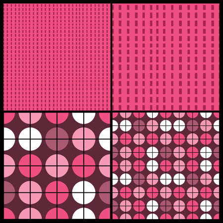 Set of Four Colorful Abstract Backgrounds - Dotted and Striped Patternsのイラスト素材