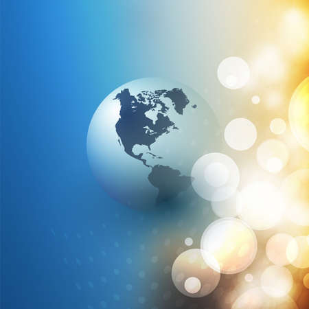Earth Globe Design on Colorful Sparkling Backgroundのイラスト素材