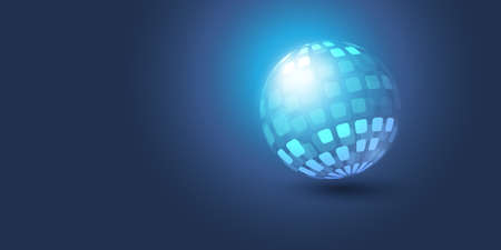 Abstract Futuristic Bright Spotted Globe Design Layout on Dark Backgroundのイラスト素材