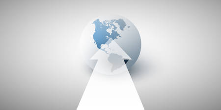 3D Earth Globe Concept Design - Business or Technology Background with Arrowのイラスト素材