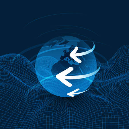 Earth Globe Design - Global Business, Technology, Network, Globalization Conceptのイラスト素材