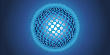 Abstract Blue Spotted Three Dimensional Globe Design - Vector Layoutのイラスト素材