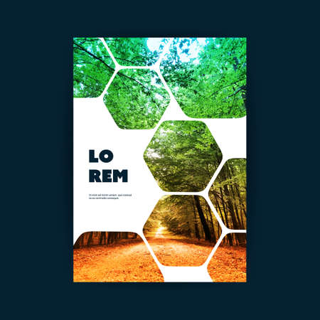 Modern Style Tiled Flyer or Cover Design for Your Business with Forest Image - Applicable for...
