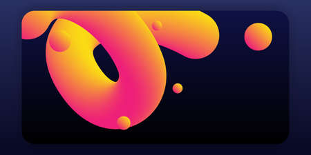 Background with Abstract Orange and Black Three Dimensional Shapes - Creative Vector Templateのイラスト素材