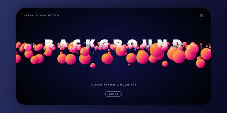 Abstract Minimal Geometric Pattern Background Template, Gradient Spheres Composition, Futuristic Poster or Landing Page Design - Vector Illustrationのイラスト素材