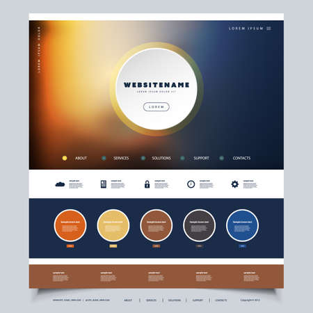 Colorful Website Template for Your Business with Abstract Header Designのイラスト素材