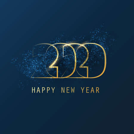 Best Wishes - Abstract Modern Style Happy New Year Greeting Card or Background, Creative Design...