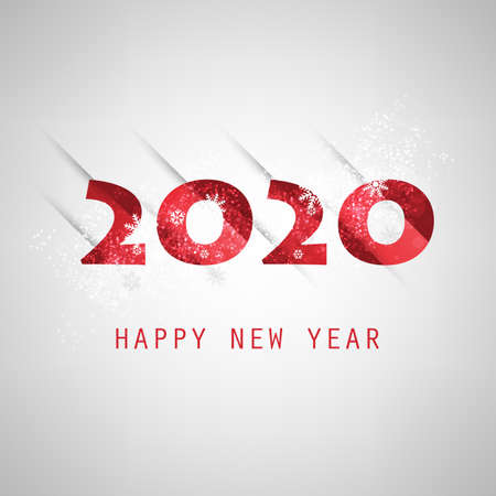 Best Wishes - Abstract White, Grey and Red Modern Style Happy New Year Greeting Card or Background, Creative Design Template - 2020のイラスト素材