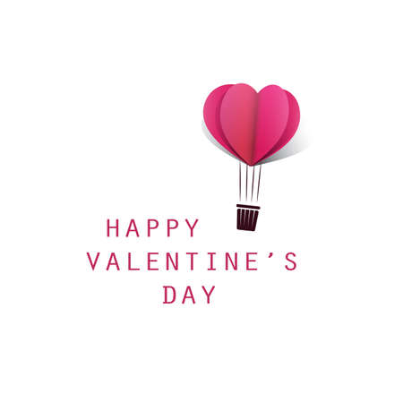 Valentine's Day Card Design Template With Heart Shaped Balloons - Vector Designのイラスト素材