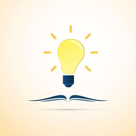 Open Book and Light Bulb - Creative Ideas Concept Designのイラスト素材