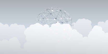 Abstract Minimal Style Cloud Computing, Networking and Telecommunications Concept, Creative Design -...