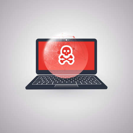 Vulnerability, Global Spreading Malware Attack, Virus, Ransomware, Fraud, Phishing, Email Scam, Hacked Computer - IT Security Concept Design, Vector illustrationのイラスト素材