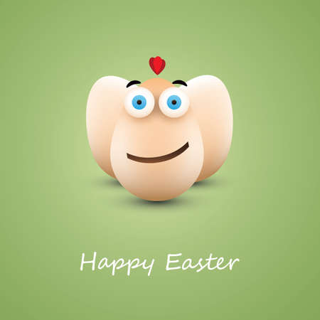 Funny Chicken Egg - Happy Easter Cardのイラスト素材