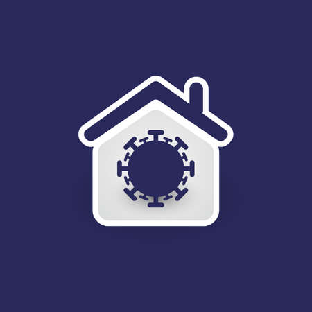 Stay Safe at Home if You're Infected  - Home Quarantine Concept - Vector Designのイラスト素材