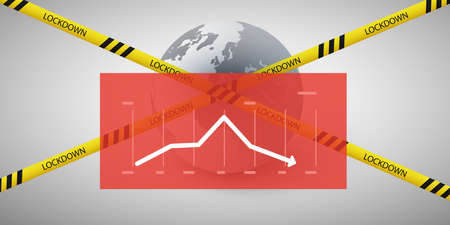 Lockdown Due to Global Pandemic - Negative Effect on Global Economy  - Vector Design Concept with...