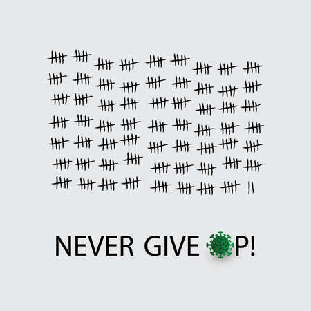 Home Quarantine Shoud End Soon - Never Give Up - Vector Concept Designのイラスト素材