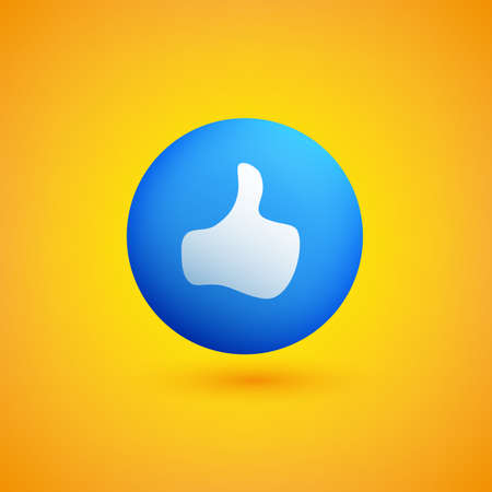 Thumbs Up Sign on Yellow Background - Emoticon Vector Designのイラスト素材