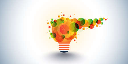 Abstract Ideas, Creativity Concept with Light Blub - Design Templateのイラスト素材