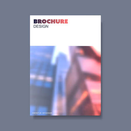 Blue and Purple Modern Style Flyer or Cover Design for Your Business with Blurred Urban Theme - Applicable for Business Reports, Presentations, Placards, Postersのイラスト素材
